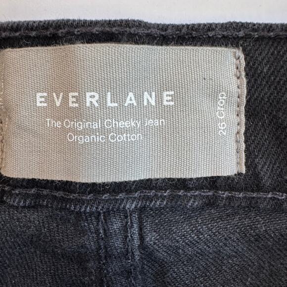Everlane The Original Cheeky Jean Straight Leg High Rise Crop Sz 26 Black Denim - Picture 9 of 15
